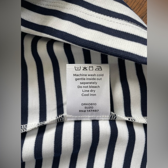 Draper James Sailor Stripe Ponte Shift Dress White & Navy Large - Picture 10 of 10